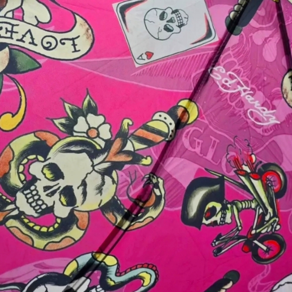 ☠️Ed Hardy❤️"Love Kills Slowly" Umbrella - Picture 7 of 8